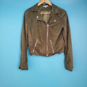 Noble U Jacket Size Medium Army Green Suede
